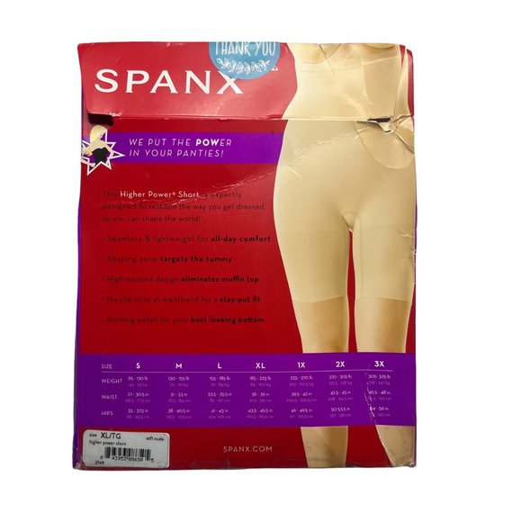New SPANX Higher Power Short Tummy Control High-Waisted Power Short 2745 Nude XL - Picture 9 of 11